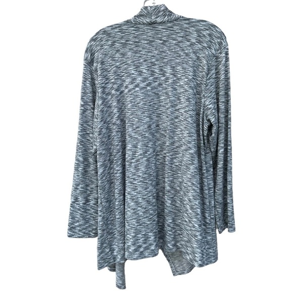 Bobeau Lightweight Heather Gray Long Sleeve Sweater Wrap Cape, 1X - Picture 5 of 7